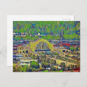 Cincinnati Union Terminal vanaf bovenstaand schild Briefkaart (Voorkant / Achterkant)
