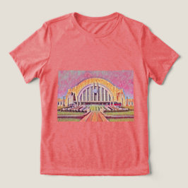 Cincinnati Union Terminal Waterverf schilderij Tri-Blend Shirt