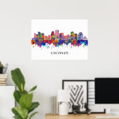 Cincinnati USA Skyline Poster (Thuiskantoor)