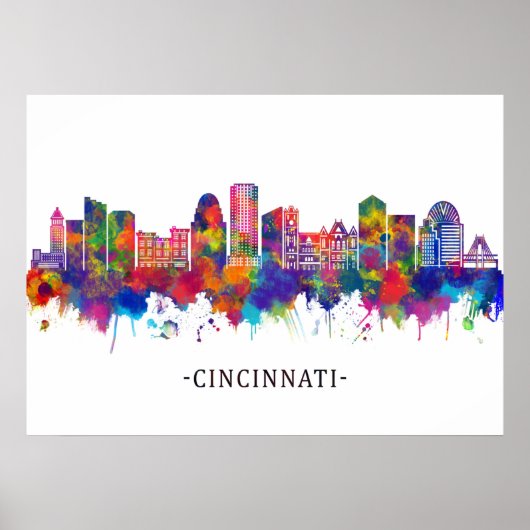 Cincinnati USA Skyline Poster (Voorkant)