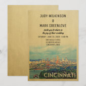 Cincinnati Wedding Invitation  midden in de eeuw Kaart (Voorkant / Achterkant)
