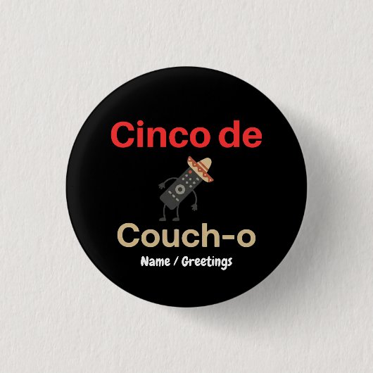 Cinco de Couch-o afstandsbediening Sombrero Grappi Ronde Button 3,2 Cm (Voorkant)