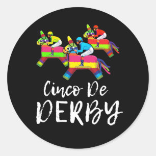 Cinco De Derby Kentucky pinata Sombrero Mexicanen Ronde Sticker