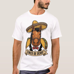Cinco de Derby Paard Taco Sombrero Klassiek Ontwer T-shirt