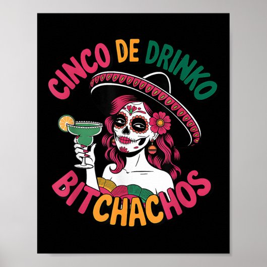 Cinco de Drinko Achos Grappige Mexicaanse partij C Poster (Voorkant)