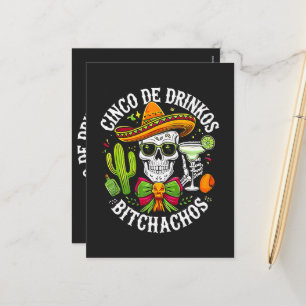 Cinco De Drinko Bitchachos Feestdagenkaart