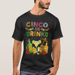 Cinco de drinko cinco de mayo feest margarita t-shirt
