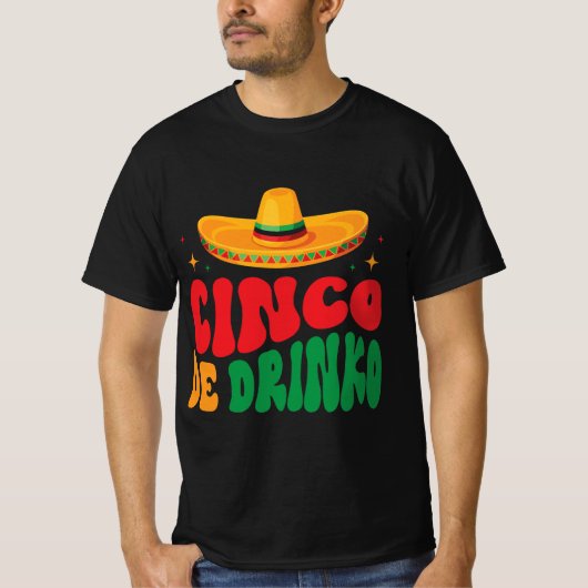 Cinco de Drinko Fiesta Design T-shirt (Voorkant)