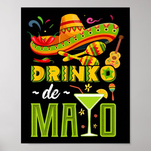 Cinco de Drinko Fiesta Mexicaanse Cinco de Mayo Pa Poster (Voorkant)