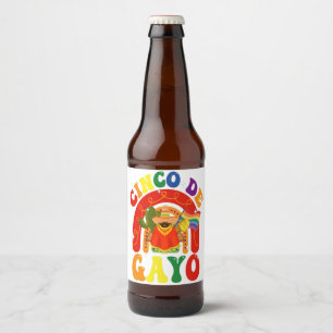 Cinco De Gayo Grappig Cinco De Mayo LGBTQ Pride Gi Bier Etiket