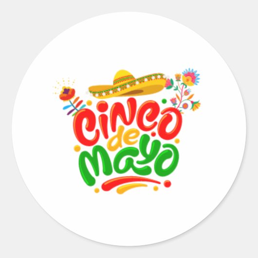 CINCO DE MAYO 2023 RONDE STICKER (Voorkant)