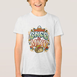 Cinco de Mayo 2025 Mexicaanse partij Taco Sombrero Tri-Blend Shirt