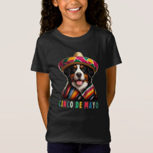 Cinco De Mayo Berner Hond met Poncho en Sombrero T-shirt