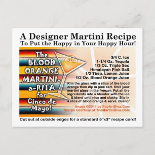 Cinco de Mayo Bloed Sinaasappel Martini Margarita Briefkaart