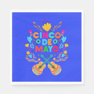 Cinco De Mayo bloemen en gitaren Servet