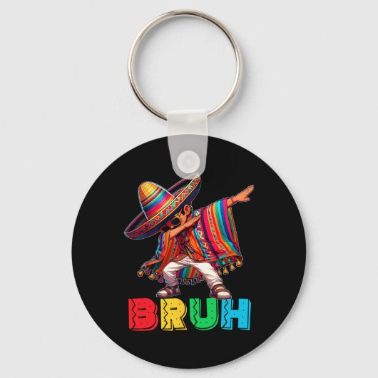 Cinco De Mayo Bruh Dabbing Mexican Boy Poncho Kind Sleutelhanger (Voorkant)