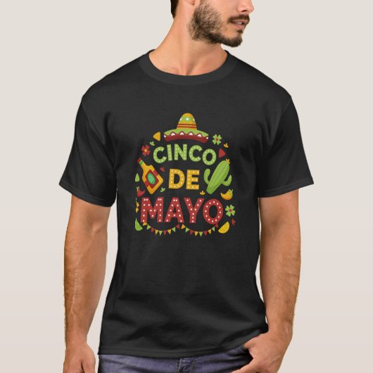 Cinco De Mayo Burritos Mexico Tacos and Avocado  1 T-shirt (Voorkant)