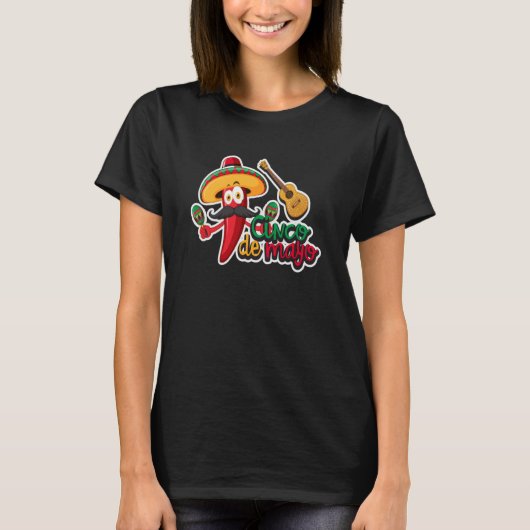 Cinco De Mayo Burritos Mexico Tacos and Avocado 5 T-shirt (Voorkant)