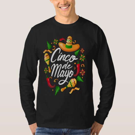 Cinco De Mayo Burritos  Mexico Tacos and Avocado   T-shirt (Voorkant)
