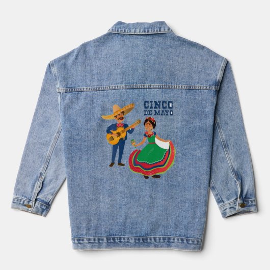 Cinco de mayo cactus - Cinco De Mayo Denim Jacket (Achterkant)