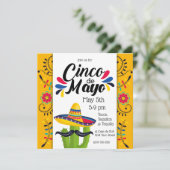 Cinco de Mayo Cactus Folk Flowers Kaart (Staand voorkant)