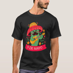 Cinco De Mayo Cactus Gitaar Spelend 5 De Mayo T-shirt