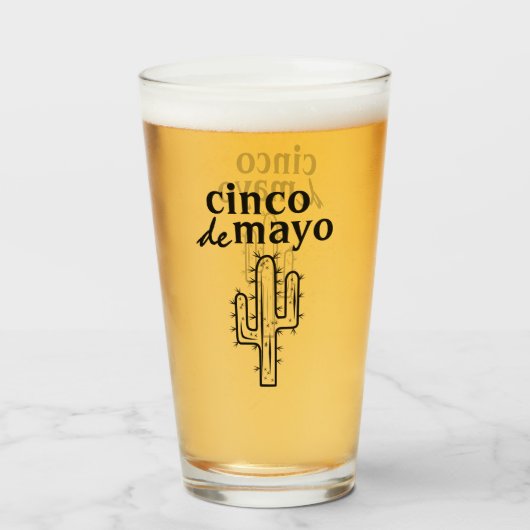 Cinco de Mayo Cactus Glas (Voorkant gevuld)