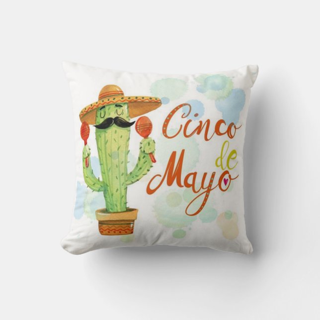Cinco De Mayo Cactus Kussen (Voorkant)