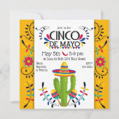 Cinco de Mayo Cactus Maracas Invitation folkloriqu (Devant)