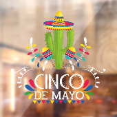 Cinco de Mayo Cactus Maracas Raamsticker (Vel 2)