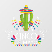 Cinco de Mayo Cactus Maracas Raamsticker (Vel)