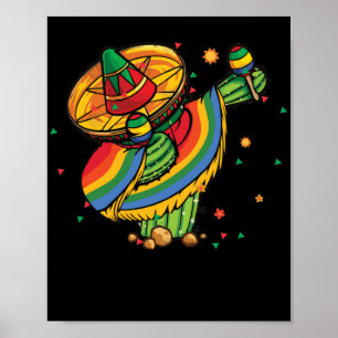 Cinco de Mayo Cactus Mexicaanse Dabbing Poster