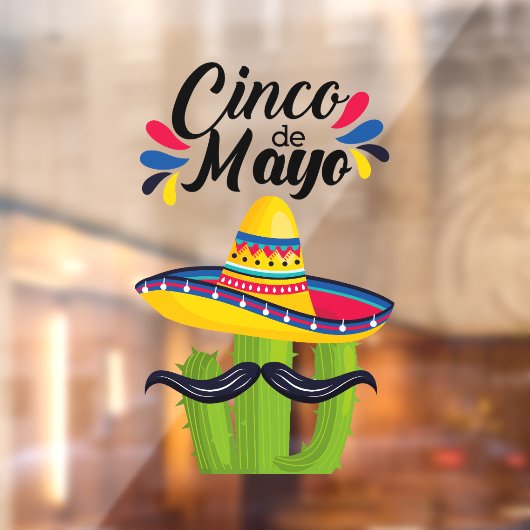 Cinco de Mayo Cactus Raamsticker (Vel 2)