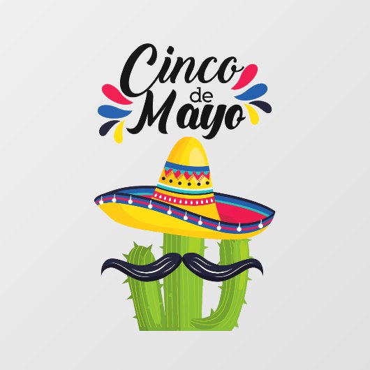 Cinco de Mayo Cactus Raamsticker (Vel)