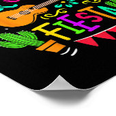 Cinco de Mayo Cactus Sombrero Guitar Poster (Hoek)