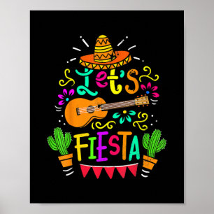  Cinco de Mayo Cactus Sombrero Guitar  Poster