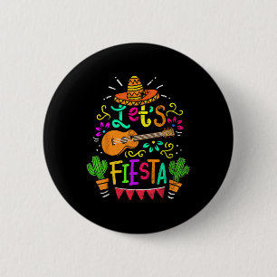  Cinco de Mayo Cactus Sombrero Guitar Ronde Button 5,7 Cm