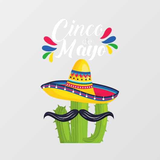 Cinco de Mayo Cactus Window Cling Raamsticker (Vel)