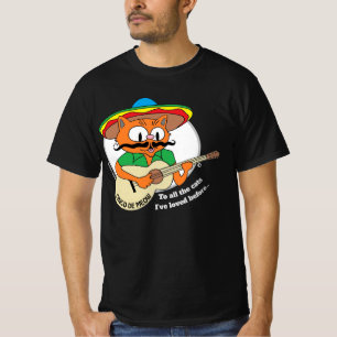 Cinco De Mayo Cartoon Snorhaar Kat Grappig T-shirt