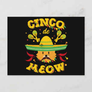Cinco de Mayo Cat Cinco de Meow Kitten Sombrero Briefkaart