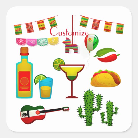 Cinco de Mayo Celebration Thunder_Cove Vierkante Sticker (Voorkant)