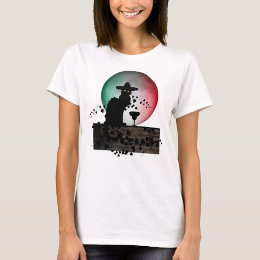 Cinco de Mayo Chat Noir/Gato Negro T-shirt (Voorkant)