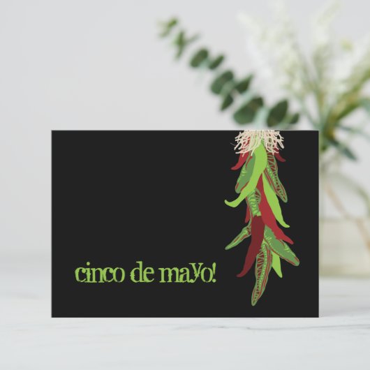 cinco de mayo chile pepers kaart (Staand voorkant)