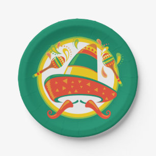 Cinco de Mayo Chili Peppers en Sombrero Papieren Bordje