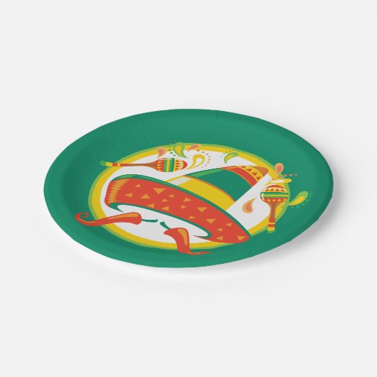 Cinco de Mayo Chili Peppers en Sombrero Papieren Bordje (Gekanteld)