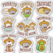 Cinco de Mayo - Cinco de Meow - Autocollants de ch (Devant)