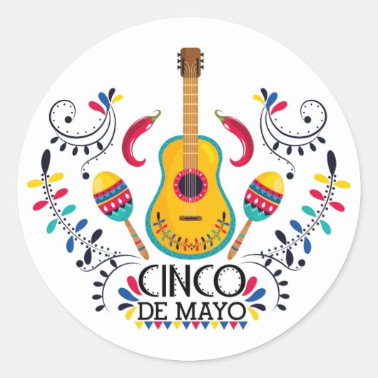 Cinco De Mayo Classic Round Sticker (Voorkant)