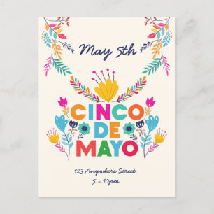 Cinco de Mayo Colorful Invitation Briefkaart
