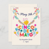 Cinco de Mayo Colorful Invitation Briefkaart (Voorkant / Achterkant)