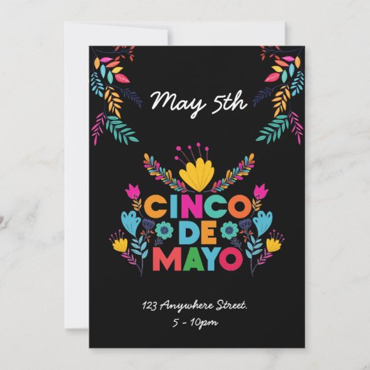 Cinco de Mayo Colorful Invitation Kaart (Voorkant)
